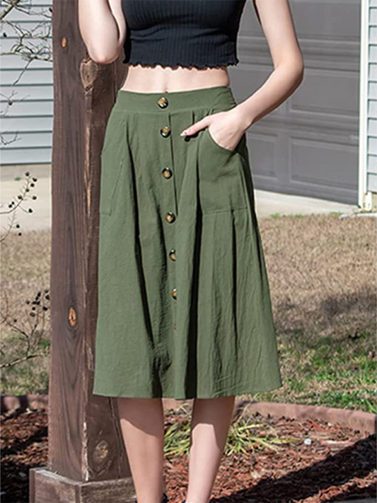 Button Front High Waist Skirt – Smiling Maria