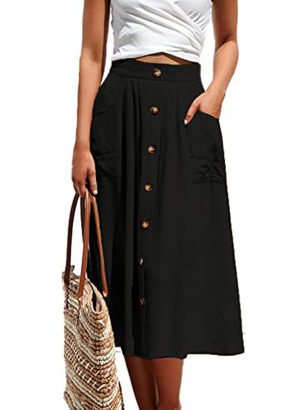 Button Front High Waist Skirt – Smiling Maria