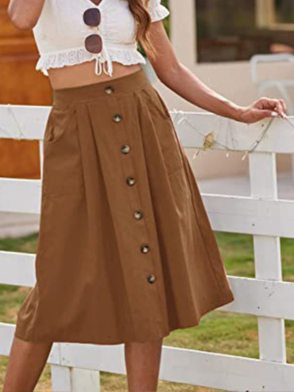Button Front High Waist Skirt – Smiling Maria