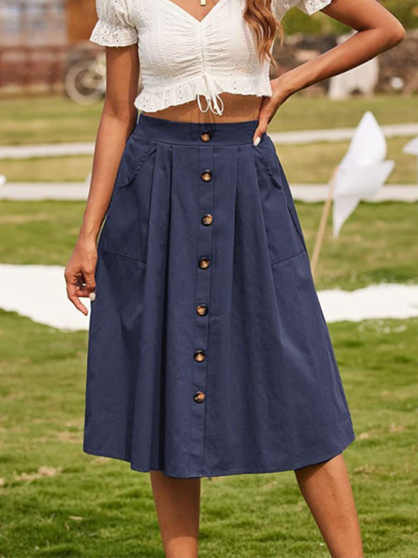Button Front High Waist Skirt – Smiling Maria
