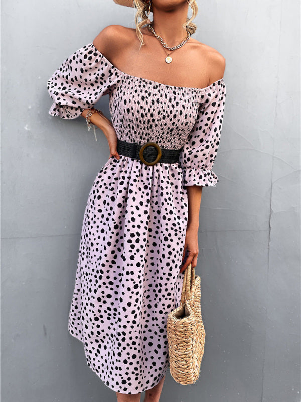Retro Leopard Print Sleeveless Dress – Square Neckline, Two-Way Wear