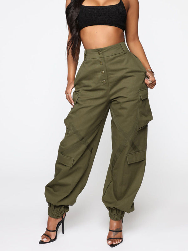 Women’s Cotton Straight-Leg Cargo Pants