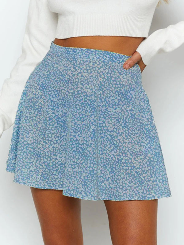 Floral High Waist Chiffon Skirt
