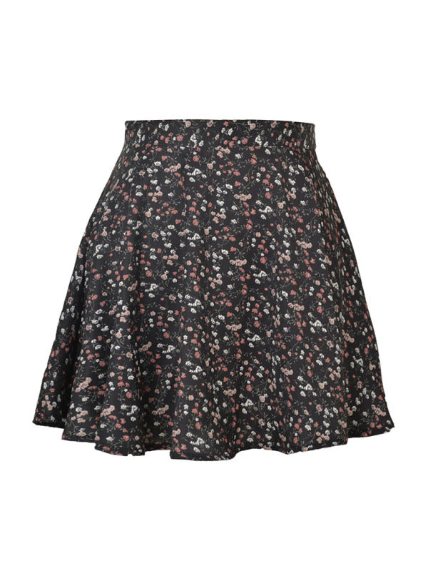 Floral High Waist Chiffon Skirt