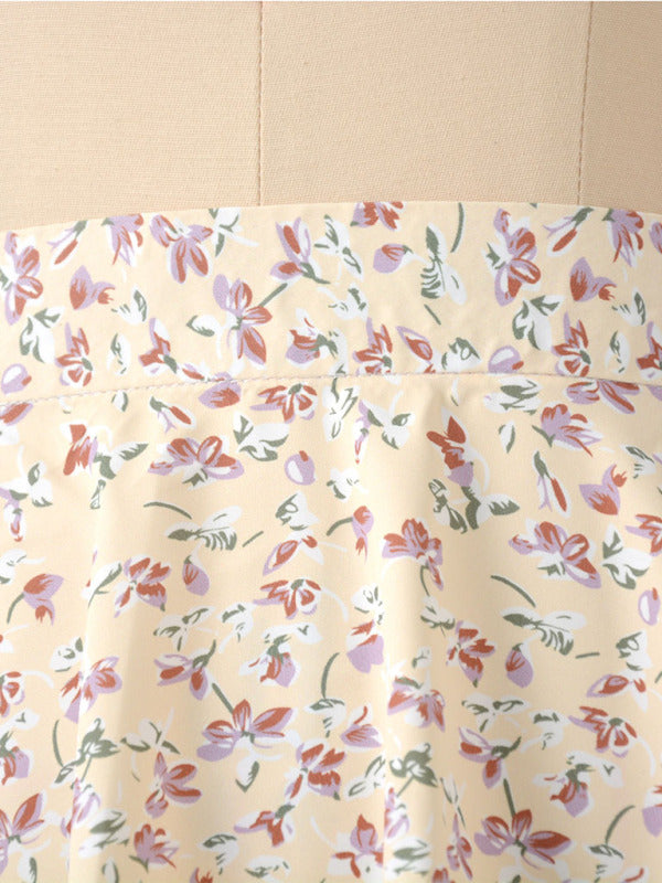 Floral High Waist Chiffon Skirt