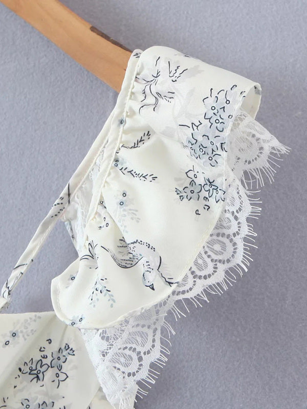 French Lace Slim Floral Camisole Top