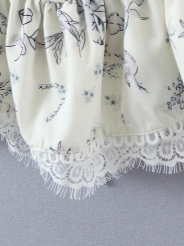 French Lace Slim Floral Camisole Top