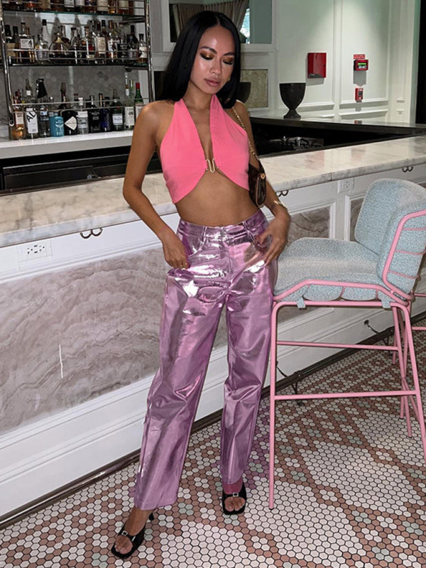 High Waist PU Leather Pants – Smiling Maria