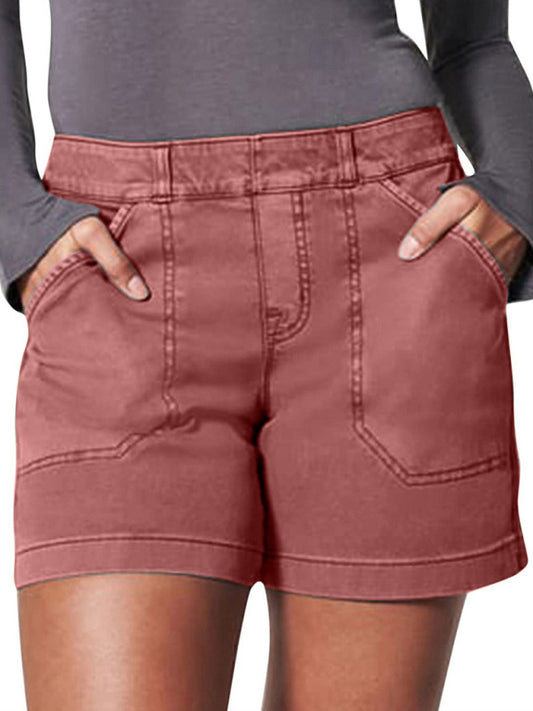 Chic Twill Elastic Shorts – Smiling Maria