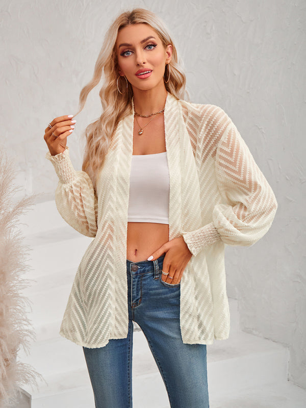Women's Loose Jacquard Cardigan Cracker khaki