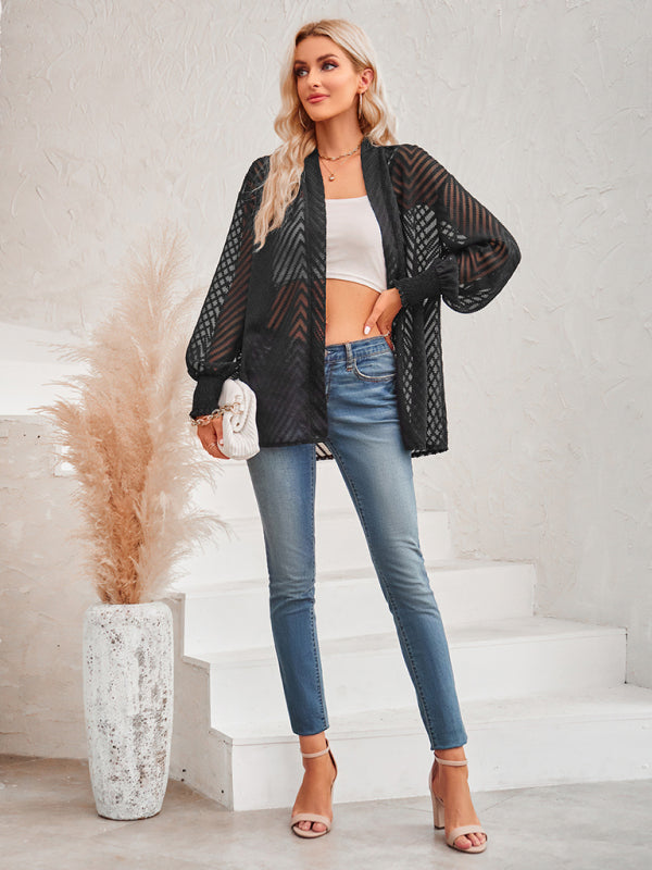 Women's Loose Jacquard Cardigan