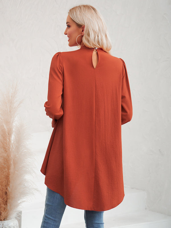 Women's Half Turtleneck Long Sleeve Layered Shirt