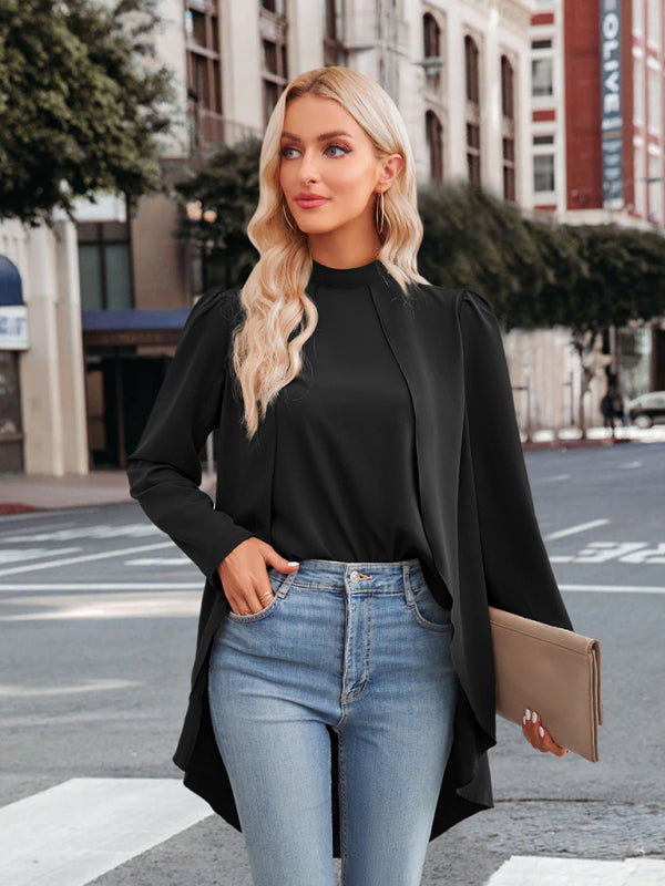 Women's Half Turtleneck Long Sleeve Layered Shirt