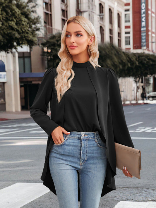 Women's Half Turtleneck Long Sleeve Layered Shirt