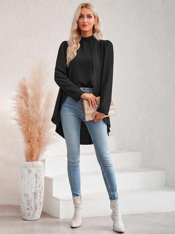 Women's Half Turtleneck Long Sleeve Layered Shirt