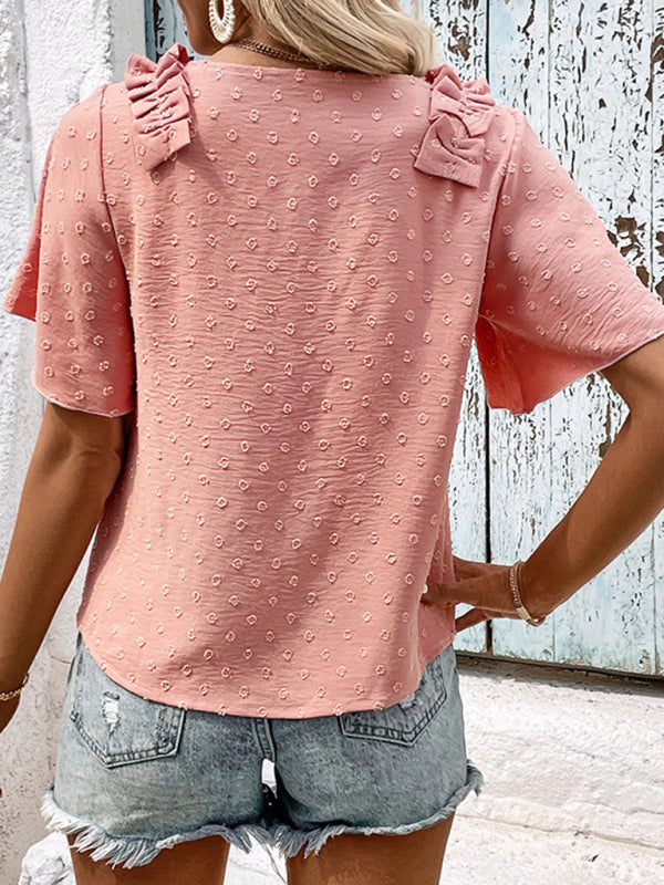 Women's Pink Button-Down Shirt – Elegant Spring Blouse