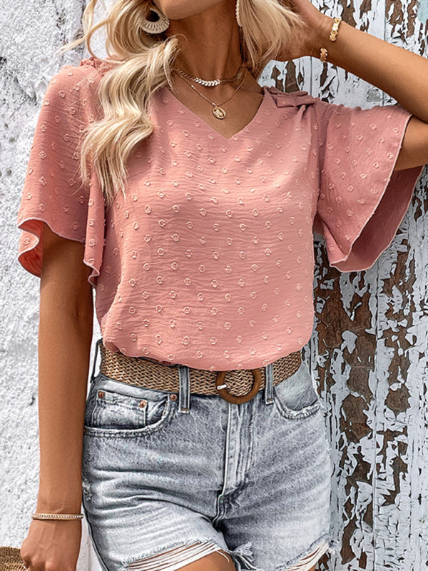 Women's Pink Button-Down Shirt – Elegant Spring Blouse