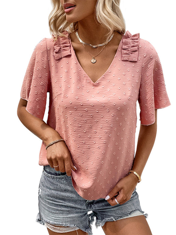 Women's Pink Button-Down Shirt – Elegant Spring Blouse