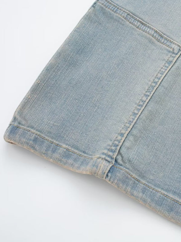 Patchwork Denim Tube Top Dress – Sexy Strapless Bandeau Style for Spring & Summer