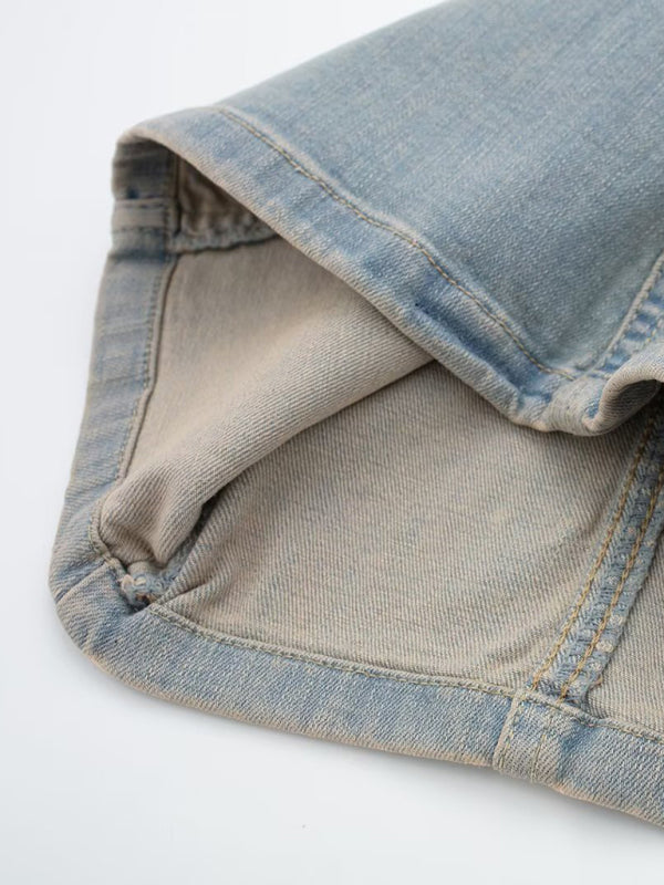 Patchwork Denim Tube Top Dress – Sexy Strapless Bandeau Style for Spring & Summer