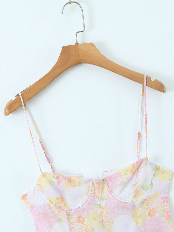 Boho Steel Ring Suspender Dress – Strapless Tube Top Holiday Skirt