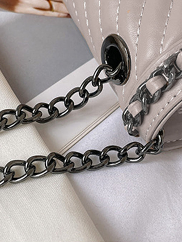 Embroidered Chain Small Square Shoulder Bag