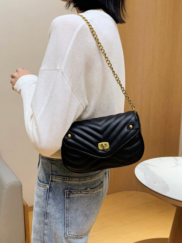 Small PU Chain Shoulder Bag – Casual Crossbody