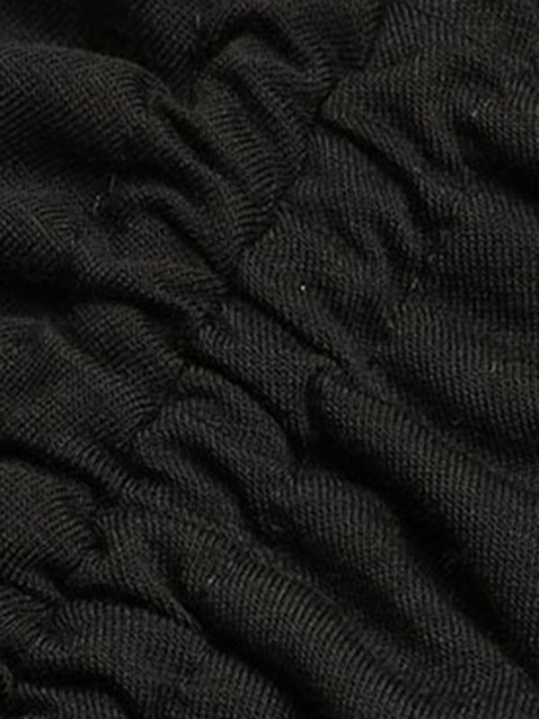Ruched Knit Bodycon Dress with Asymmetrical Hem – Spring Leisure Fit