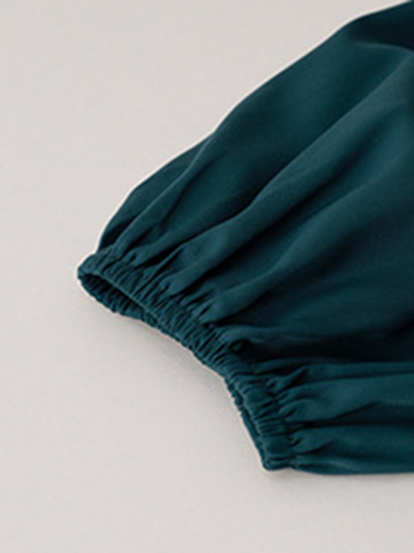 Graceful Ruffled Maxi Dress with V-Neck – Spring Elegance