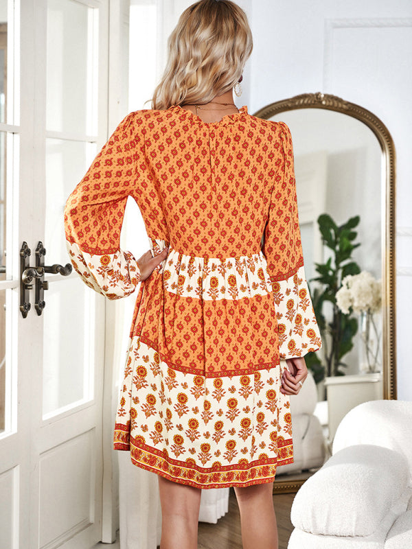 Bohemian Print Midi Dress – Lightweight Holiday Style for Spring & Summer