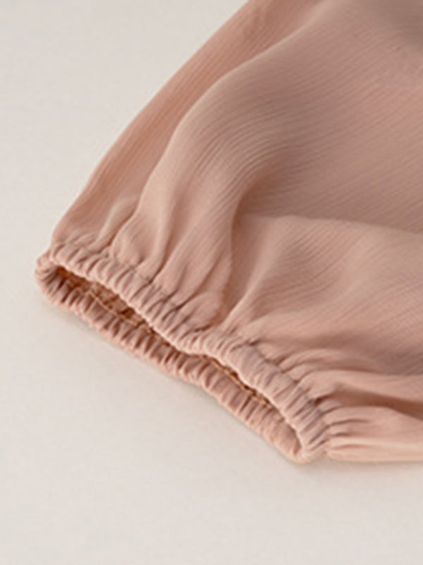 Graceful Multi-Layer Long Skirt with Square Neckline – Spring Elegance