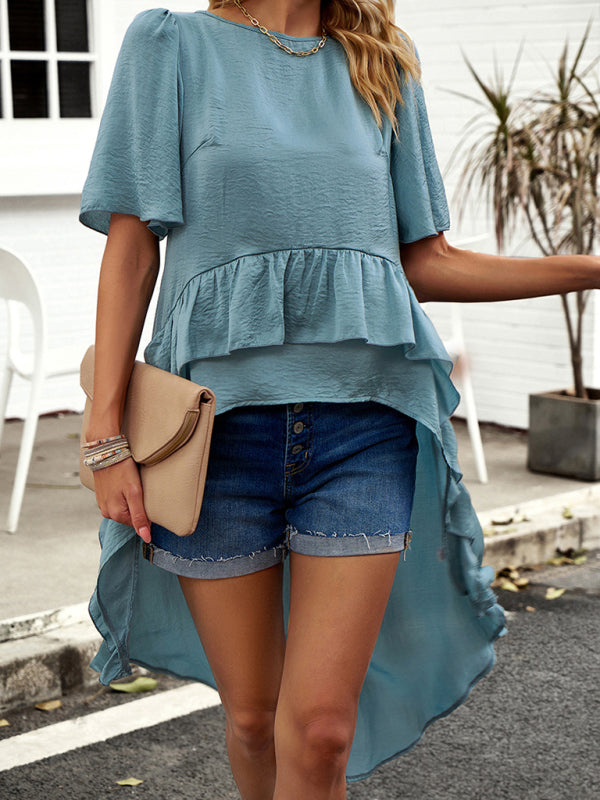 Elegant Ruffled Short-Sleeve Top