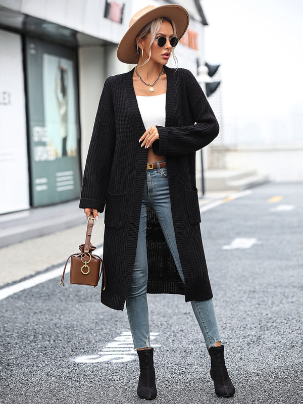 Women's Knit Pocket Sweater Coat