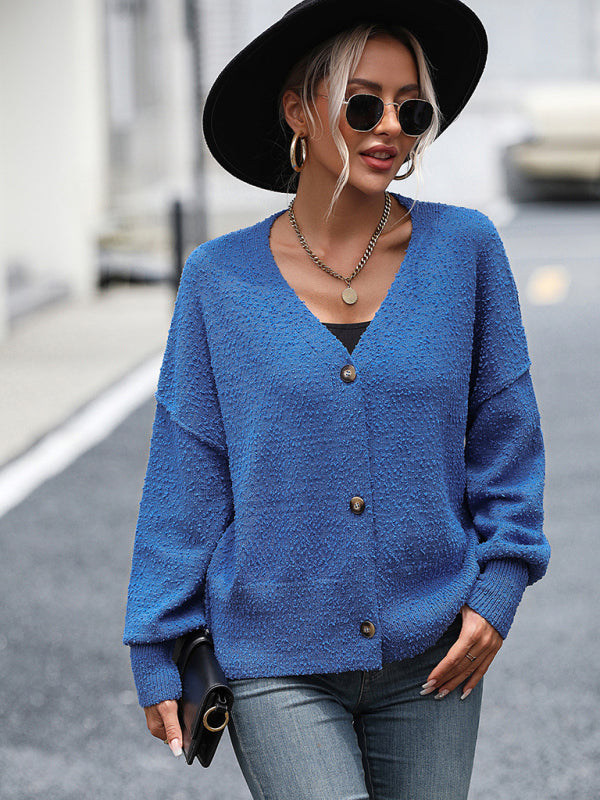 Women's V-Neck Knit Button Cardigan