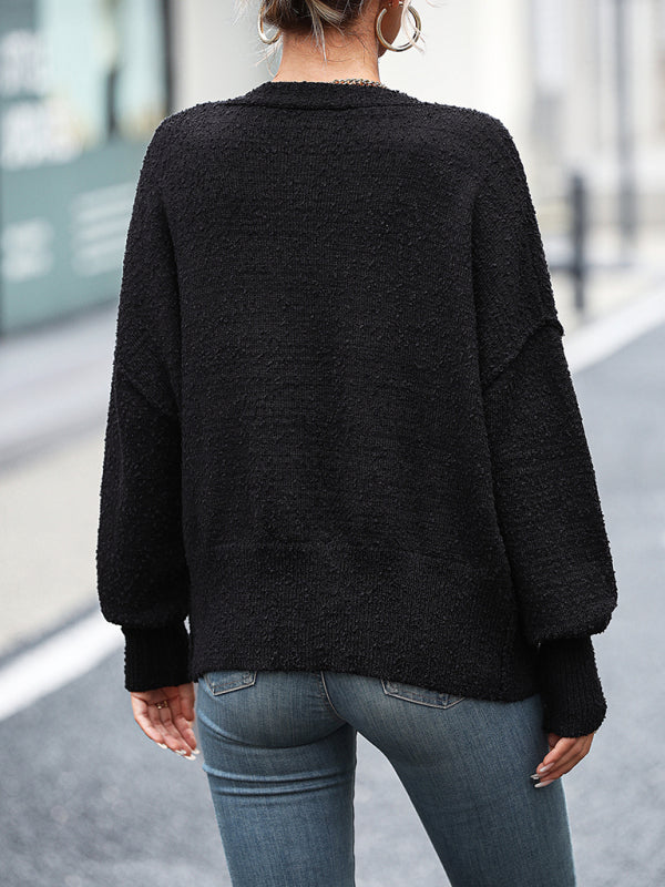 Women's V-Neck Knit Button Cardigan