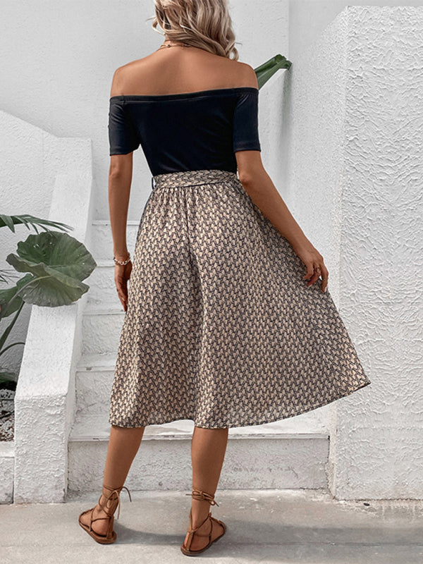 One-Shoulder Contrast Slim Dress – Woven Polyester, Spring-Summer Look