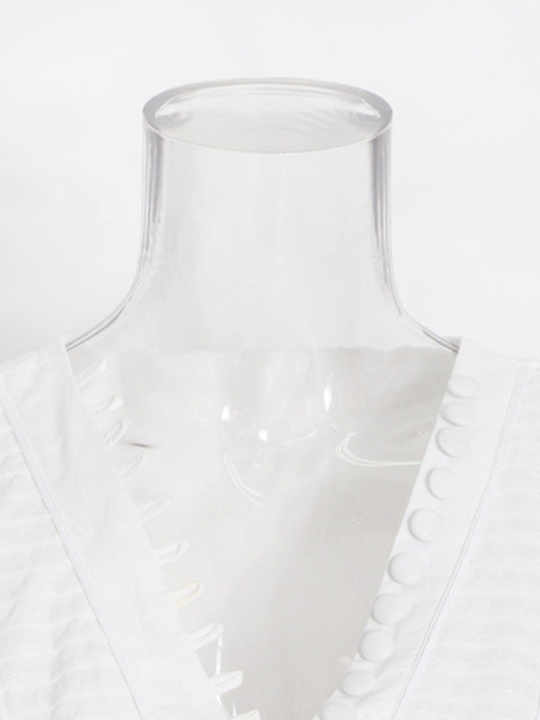 Pleated Mille-Layer Suspender Dress – Bohemian Sleeveless Holiday Look