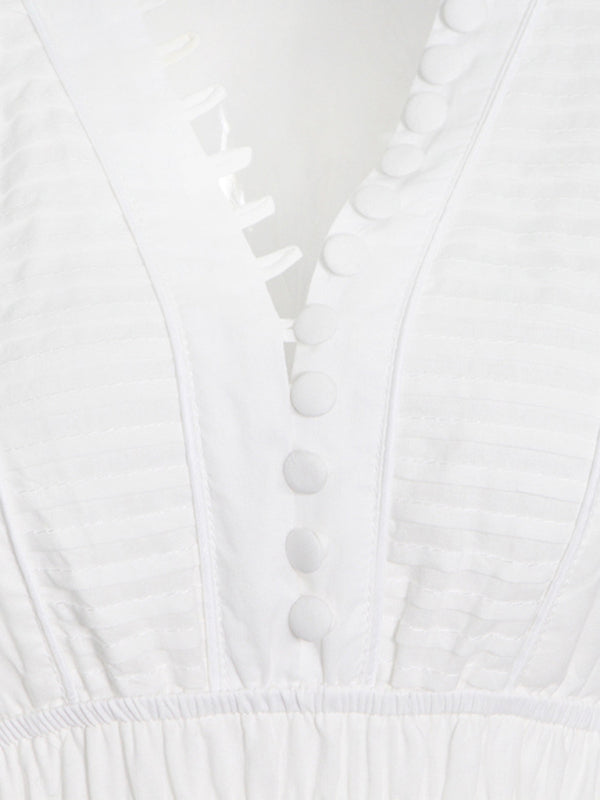 Pleated Mille-Layer Suspender Dress – Bohemian Sleeveless Holiday Look