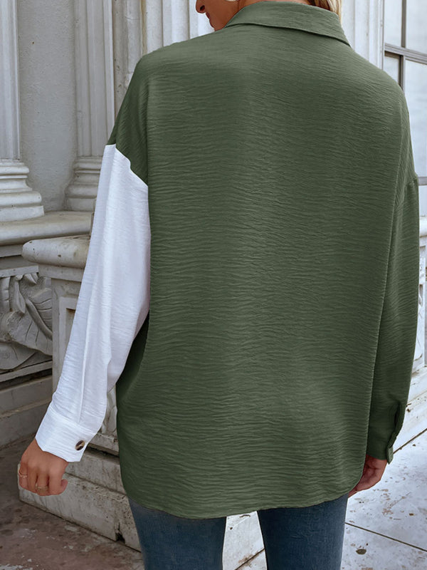 Schickes langärmliges Hemd mit Farbblock – Smiling Maria