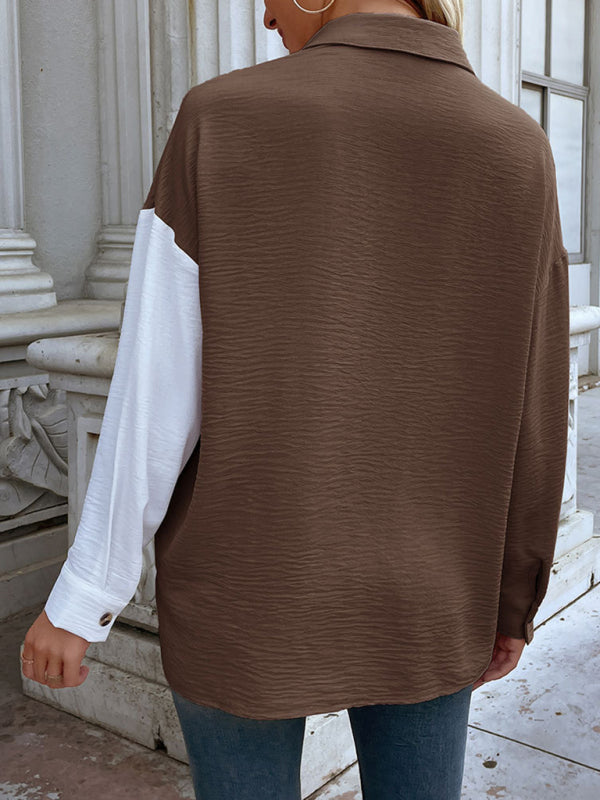 Schickes langärmliges Hemd mit Farbblock – Smiling Maria