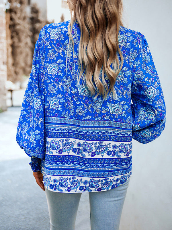 Women's Printed Long Sleeve Casual Vacation Top