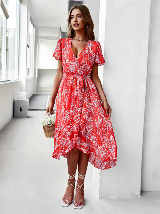 Floral Printed Flowy Swing Dress – Lightweight Holiday Style for Summer