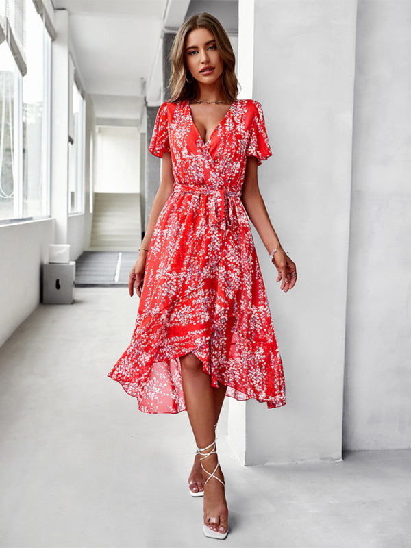 Floral Printed Flowy Swing Dress – Lightweight Holiday Style for Summer