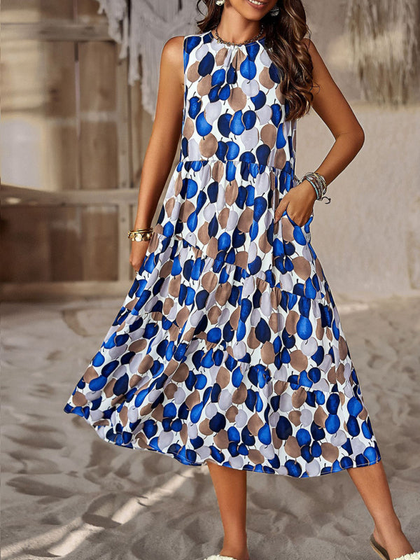 Bohemian Halter Neck Tiered Floral Maxi Dress – Spring & Summer Holiday Style