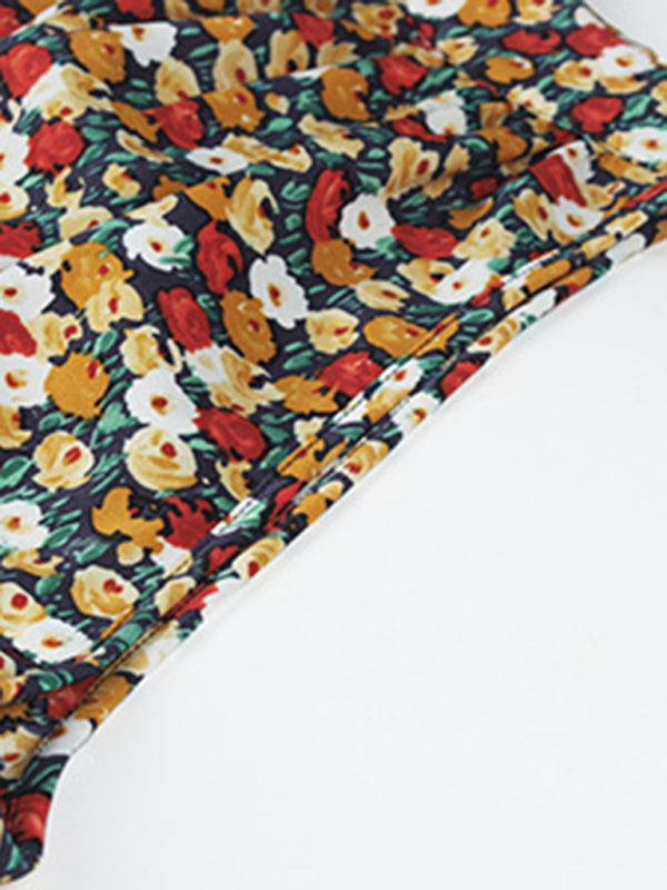 Boho Multi-Tiered Floral Resort Dress with Swing Skirt – Spring-Summer Style