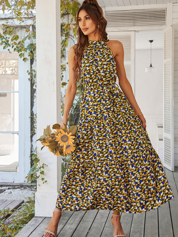 Boho Multi-Tiered Floral Resort Dress with Swing Skirt – Spring-Summer Style
