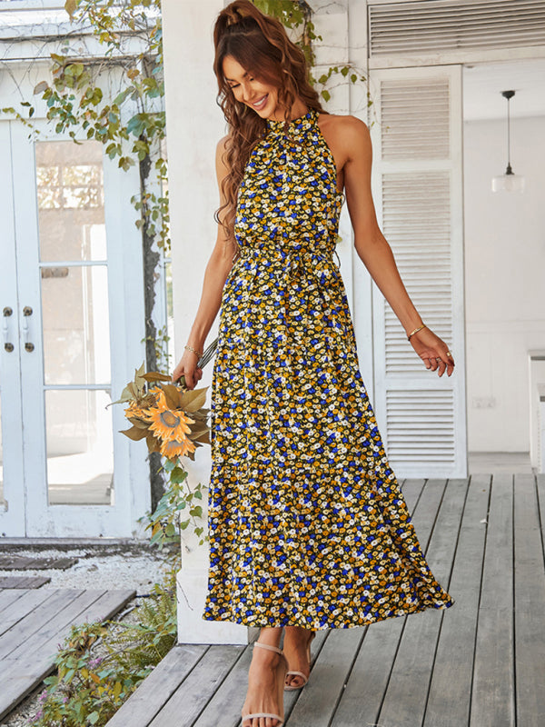 Boho Multi-Tiered Floral Resort Dress with Swing Skirt – Spring-Summer Style