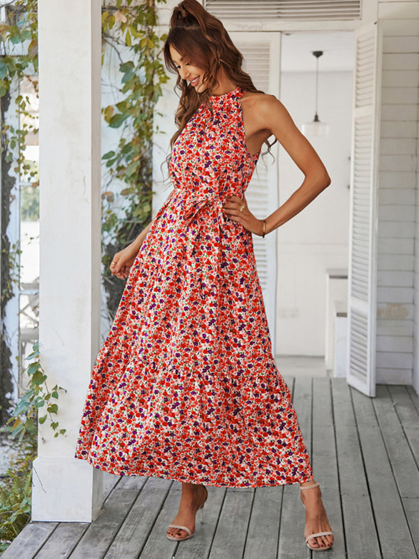Boho Multi-Tiered Floral Resort Dress with Swing Skirt – Spring-Summer Style