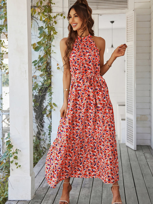 Boho Multi-Tiered Floral Resort Dress with Swing Skirt – Spring-Summer Style