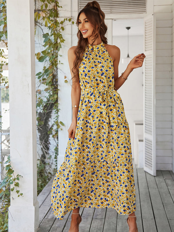 Boho Multi-Tiered Floral Resort Dress with Swing Skirt – Spring-Summer Style